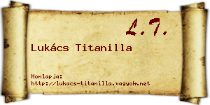 Lukács Titanilla névjegykártya